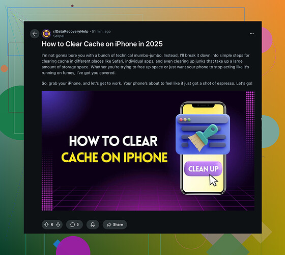 How do I clear app cache on iPhone?