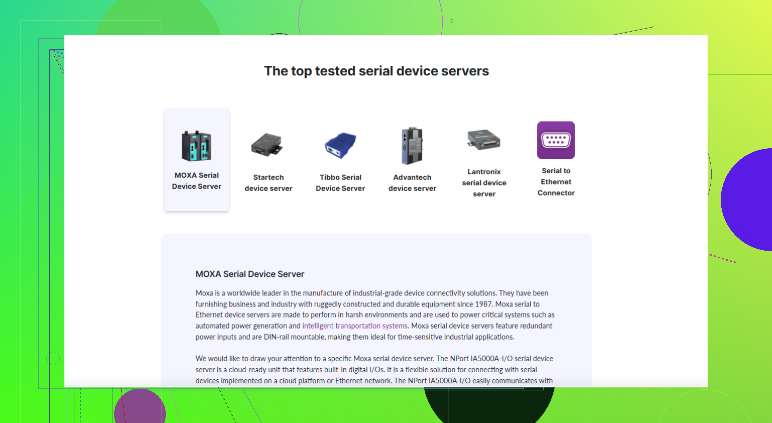 Need recommendations for the best serial to Ethernet software?