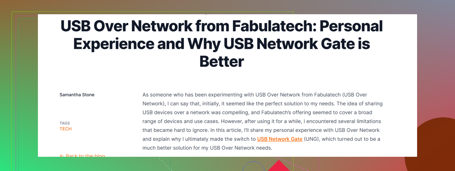 Which USB over Network Tool Should I Use?