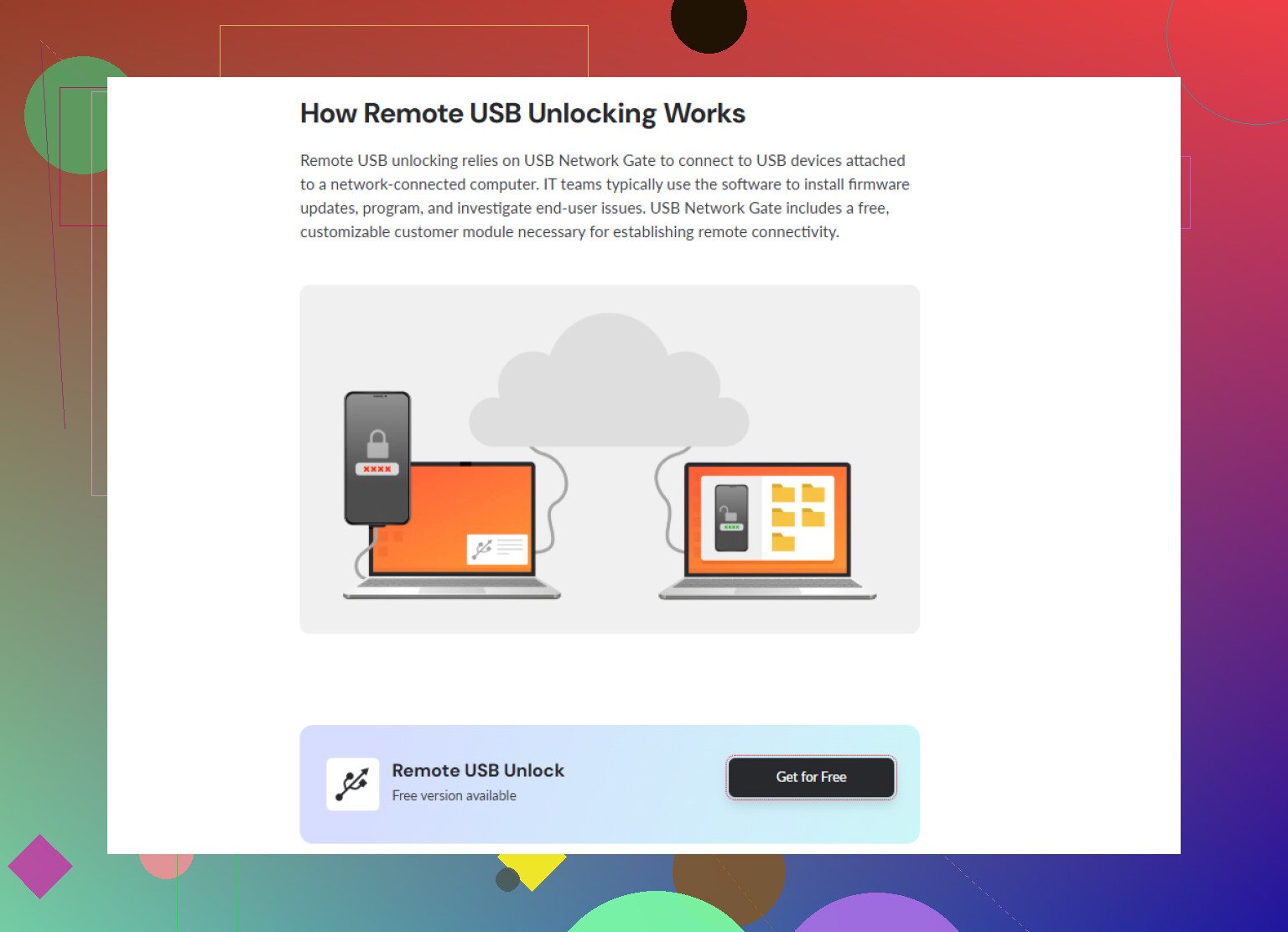 Can someone help me unlock remote USB access?
