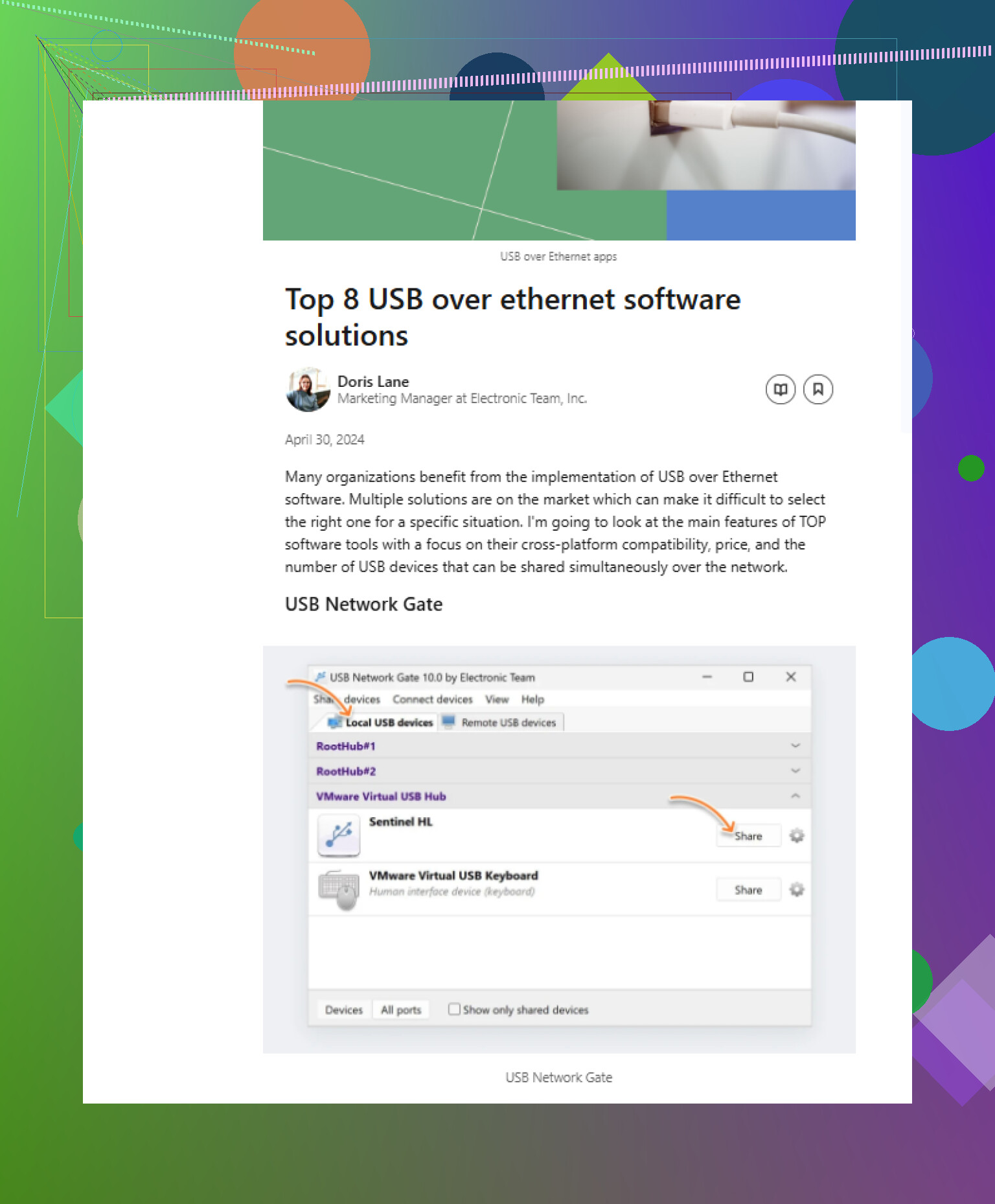 How can I set up USB over Ethernet?