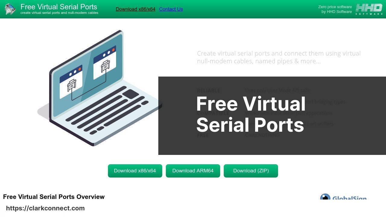 https://freevirtualserialports.com/ screenshot